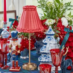 Mrs. Alice Red Frilled Silk Lampshade (18cm)< Lampshades