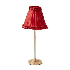 Mrs. Alice Red Frilled Silk Lampshade (18cm)< Lampshades