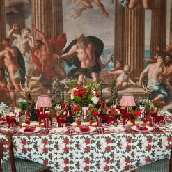 Mrs. Alice Red Glass Lantern Tea Light Holder (Pair) - 24 cm< Candle Holders | Tea Light Lanterns