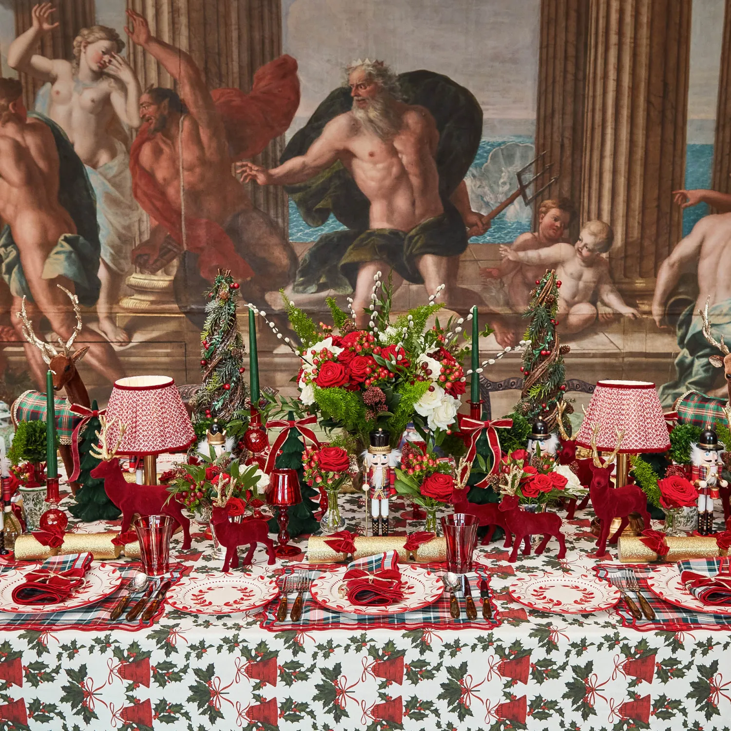 Mrs. Alice Red Glass Lantern Tea Light Holder (Pair) - 24 cm< Candle Holders | Tea Light Lanterns