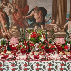 Mrs. Alice Red Glass Lantern Tea Light Holder (Pair) - 18 cm< Candle Holders | Tea Light Lanterns