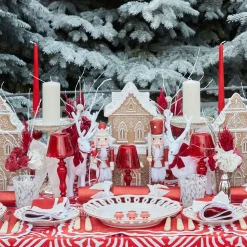 Mrs. Alice Red Glass Lantern Tea Light Holder (Pair) - 24 cm< Candle Holders | Tea Light Lanterns