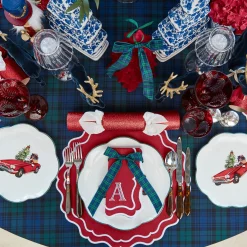 Mrs. Alice Red Glitter Crackers With White Velvet Bows (Set of 6)< Christmas Decorations