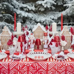 Mrs. Alice Red Glitter Crackers With White Velvet Bows (Set of 6)< Christmas Decorations