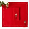 Mrs. Alice Red Linen Embroidered Nutcracker Napkins (Set of 4)< Napkins