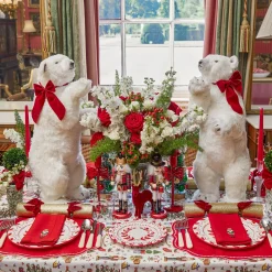 Mrs. Alice Red Linen Embroidered Nutcracker Napkins (Set of 4)< Napkins