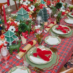 Mrs. Alice Red Ribboned Potted Boxwood Ball (Pair)< Christmas Decorations