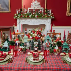 Mrs. Alice Red Ribboned Potted Boxwood Ball (Pair)< Christmas Decorations