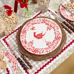 Mrs. Alice Rossina Putty Gingham & Red Placemats (Set of 4)< Placemats