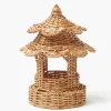 Mrs. Alice Round Scalloped Rattan Pagoda Lantern< Year-round Decorations | Pagodas & Lanterns
