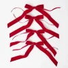 Mrs. Alice Ruby Red Velvet Bow (Set of 4) - 20cm< Napkin Rings & Bows