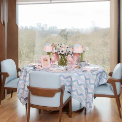 Mrs. Alice Sarah Pink & Blue Hot Air Balloon Embroidered Napkins (Set of 4)< Napkins