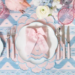 Mrs. Alice Sarah Pink & Blue Hot Air Balloon Embroidered Napkins (Set of 4)< Napkins