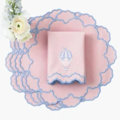 Mrs. Alice Sarah Pink & Blue Placemats (Set of 4)< Placemats