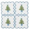 Mrs. Alice Scalloped Christmas Tree Cocktail Napkins (Set of 4)< Napkins
