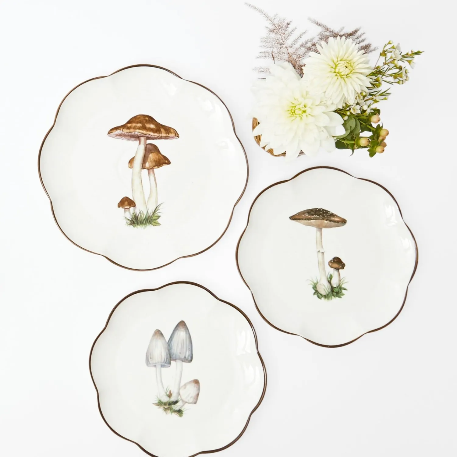 Mrs. Alice Scalloped Mushroom Dinner Plate< Dinner Plates