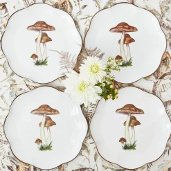 Mrs. Alice Scalloped Mushroom Dinner Plates (Set of 4)< Dinner Plates | Crockery Sets