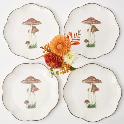 Mrs. Alice Scalloped Mushroom Dinner Plates (Set of 4)< Dinner Plates | Crockery Sets