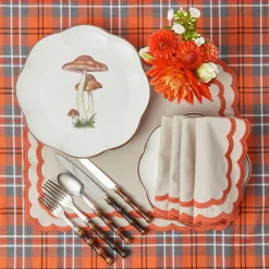 Mrs. Alice Scalloped Mushroom Dinner Plate< Dinner Plates