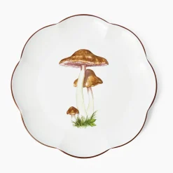 Mrs. Alice Scalloped Mushroom Dinner Plates (Set of 4)< Dinner Plates | Crockery Sets
