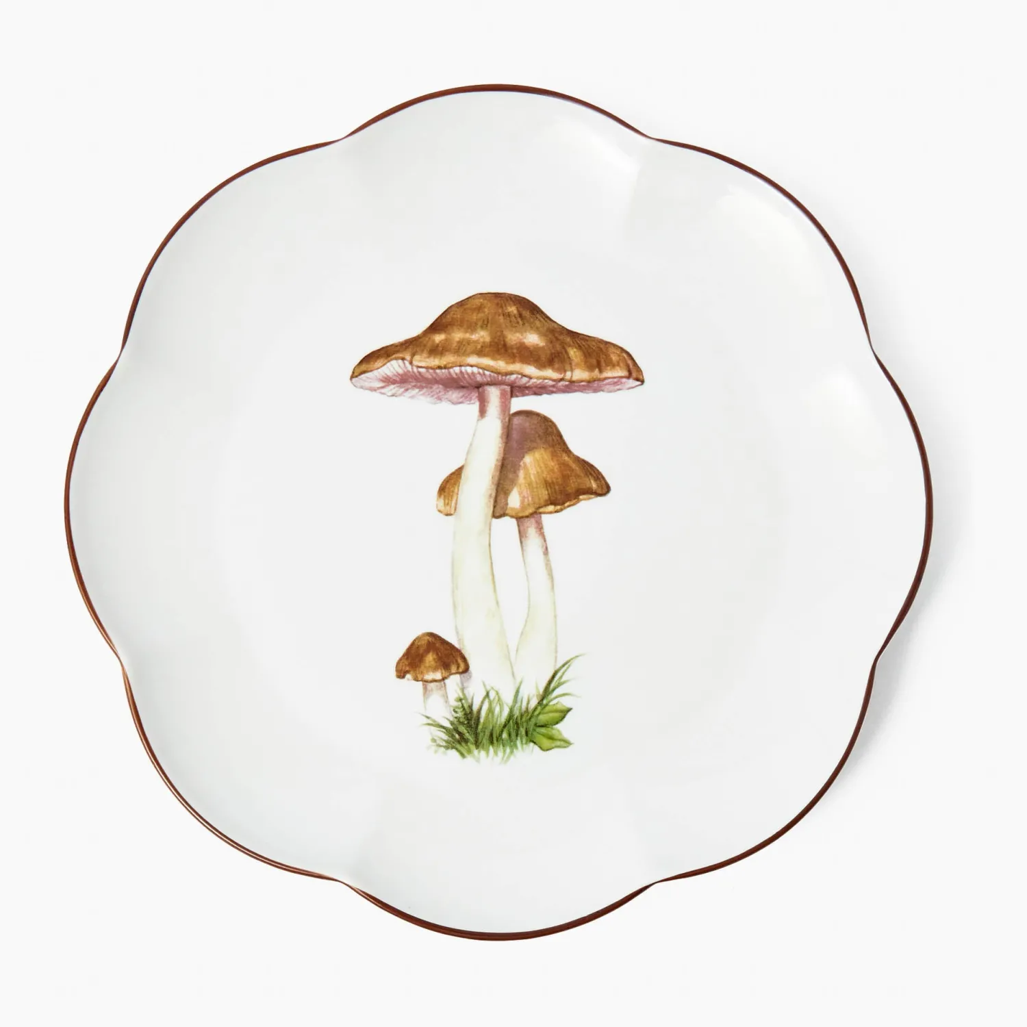 Mrs. Alice Scalloped Mushroom Dinner Plates (Set of 4)< Dinner Plates | Crockery Sets