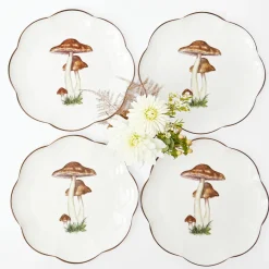 Mrs. Alice Scalloped Mushroom Dinner Plates (Set of 4)< Dinner Plates | Crockery Sets