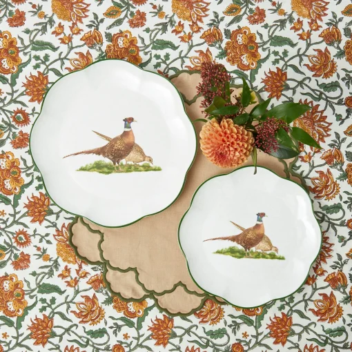 Mrs. Alice Scalloped Pheasant Dinner & Starter Plates (Set of 8)< Crockery Sets