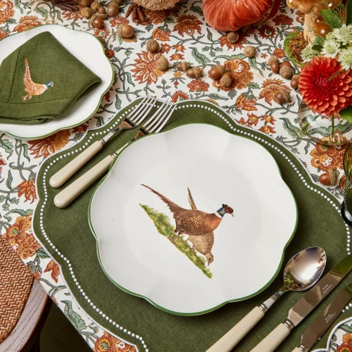 Mrs. Alice Scalloped Pheasant Dinner Plate< Dinner Plates