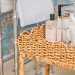 Mrs. Alice Scalloped Tiered Rattan Side Table< Furniture | Furniture