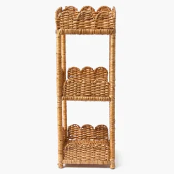 Mrs. Alice Scalloped Tiered Rattan Side Table< Furniture | Furniture