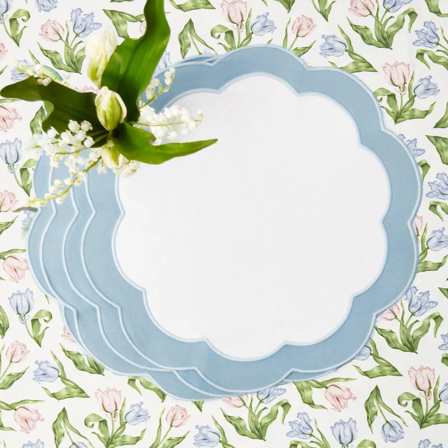 Mrs. Alice Serena Appliqué Blue Placemats (Set of 4)< Placemats | For Her