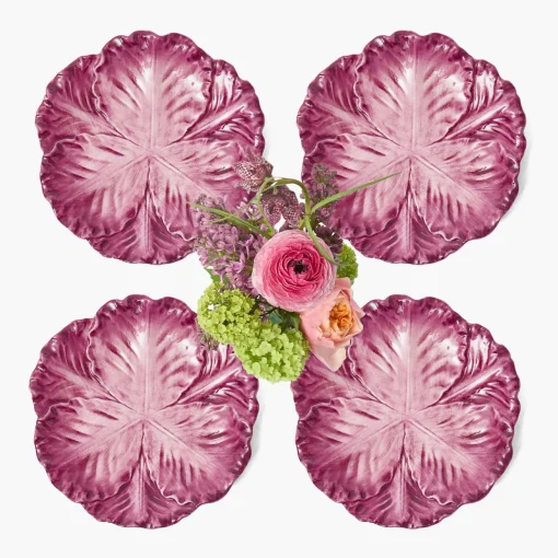 Mrs. Alice Serena Aubergine Cabbage Starter Plates (Set of 4)< Summer Crockery | Starter Plates