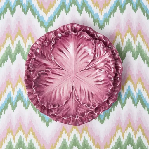 Mrs. Alice Serena Aubergine Cabbage Dinner & Starter Plates (Set of 8)< Summer Crockery | Crockery Sets