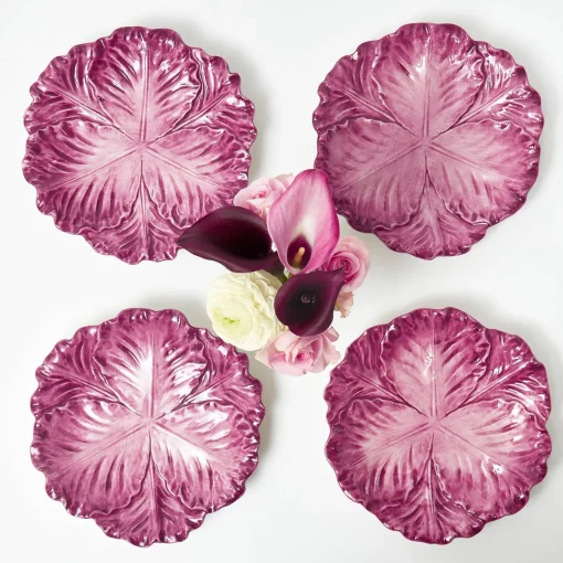 Mrs. Alice Serena Aubergine Cabbage Starter Plates (Set of 4)< Summer Crockery | Starter Plates