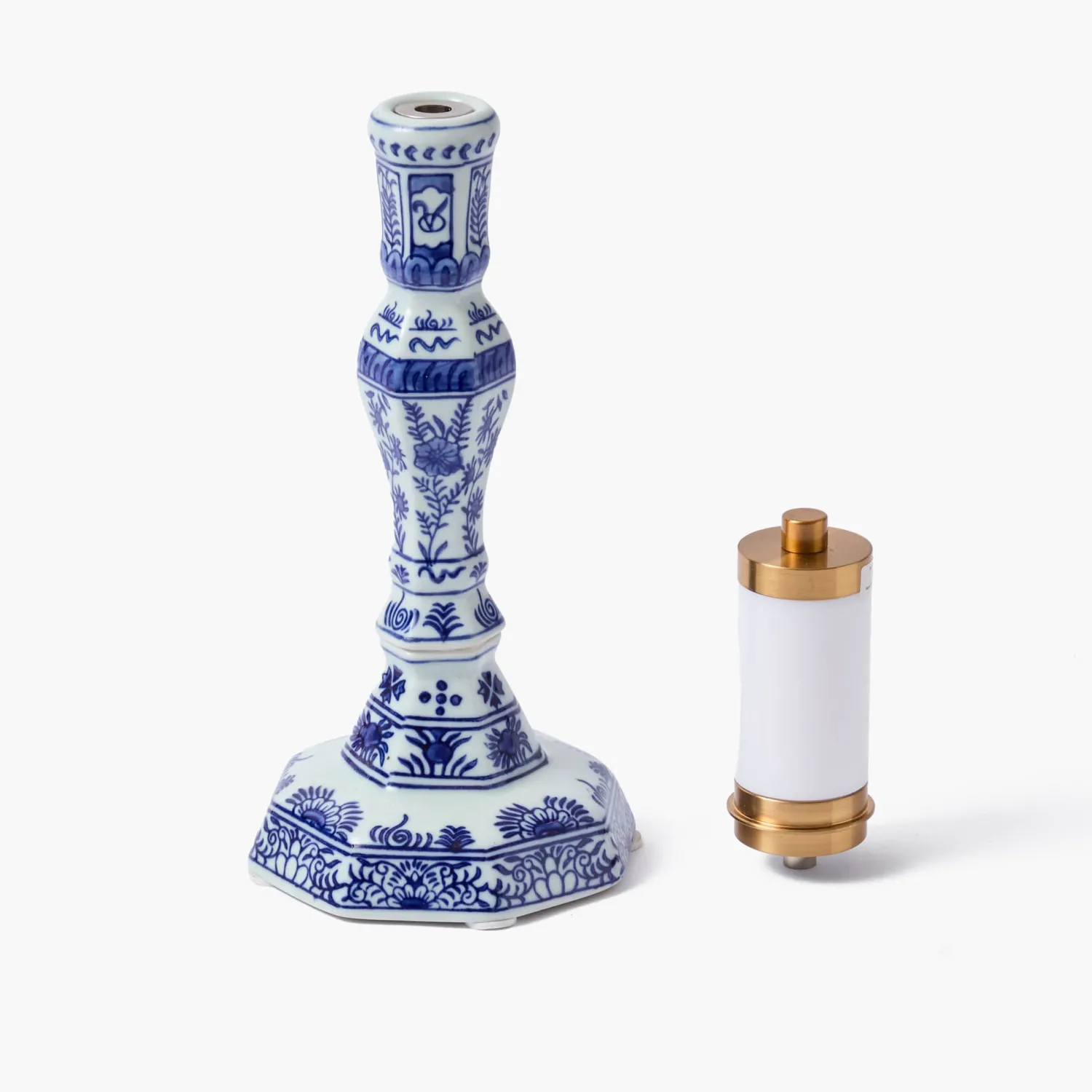 Mrs. Alice Serena Chinoiserie Rechargeable Lamp with Blue Ikat Shade (18cm)< Rechargeable Table Lamps | For Her