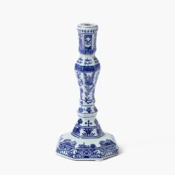 Mrs. Alice Serena Chinoiserie Rechargeable Lamp with Blue Ikat Shade (18cm)< Rechargeable Table Lamps | For Her