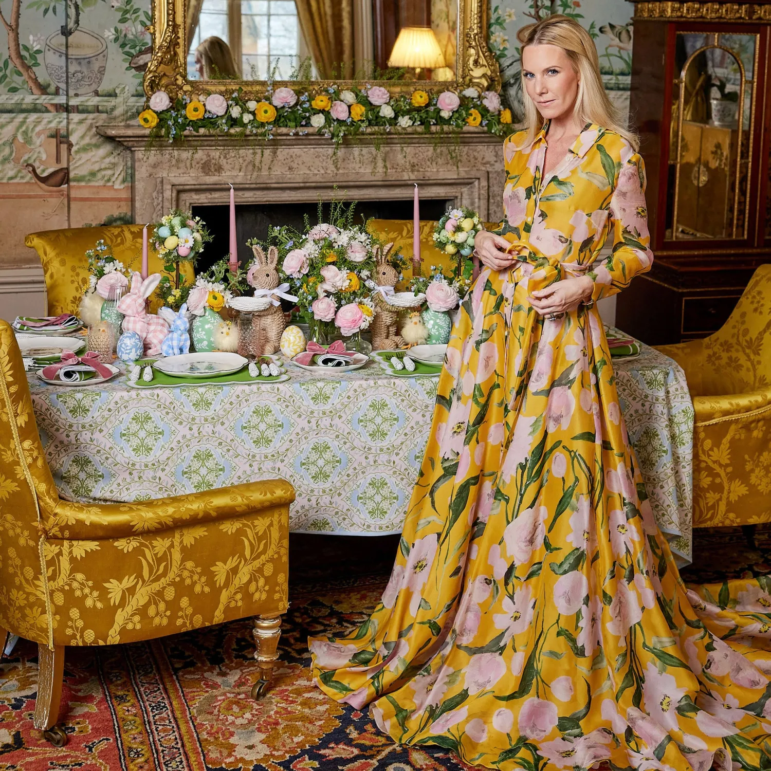 Mrs. Alice Serena Green Appliqué Placemats & Napkins (Set of 4)< Table Linen Sets | Mrs. Alice Monogram