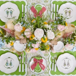 Mrs. Alice Serena Green Appliqué Placemats & Napkins (Set of 4)< Table Linen Sets | Mrs. Alice Monogram