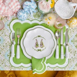 Mrs. Alice Serena Green Appliqué Placemats & Napkins (Set of 4)< Table Linen Sets | Mrs. Alice Monogram