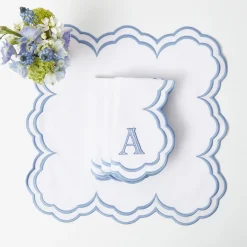 Mrs. Alice Serena White Placemats & Napkins (Set of 4)< Table Linen Sets | Mrs. Alice Monogram
