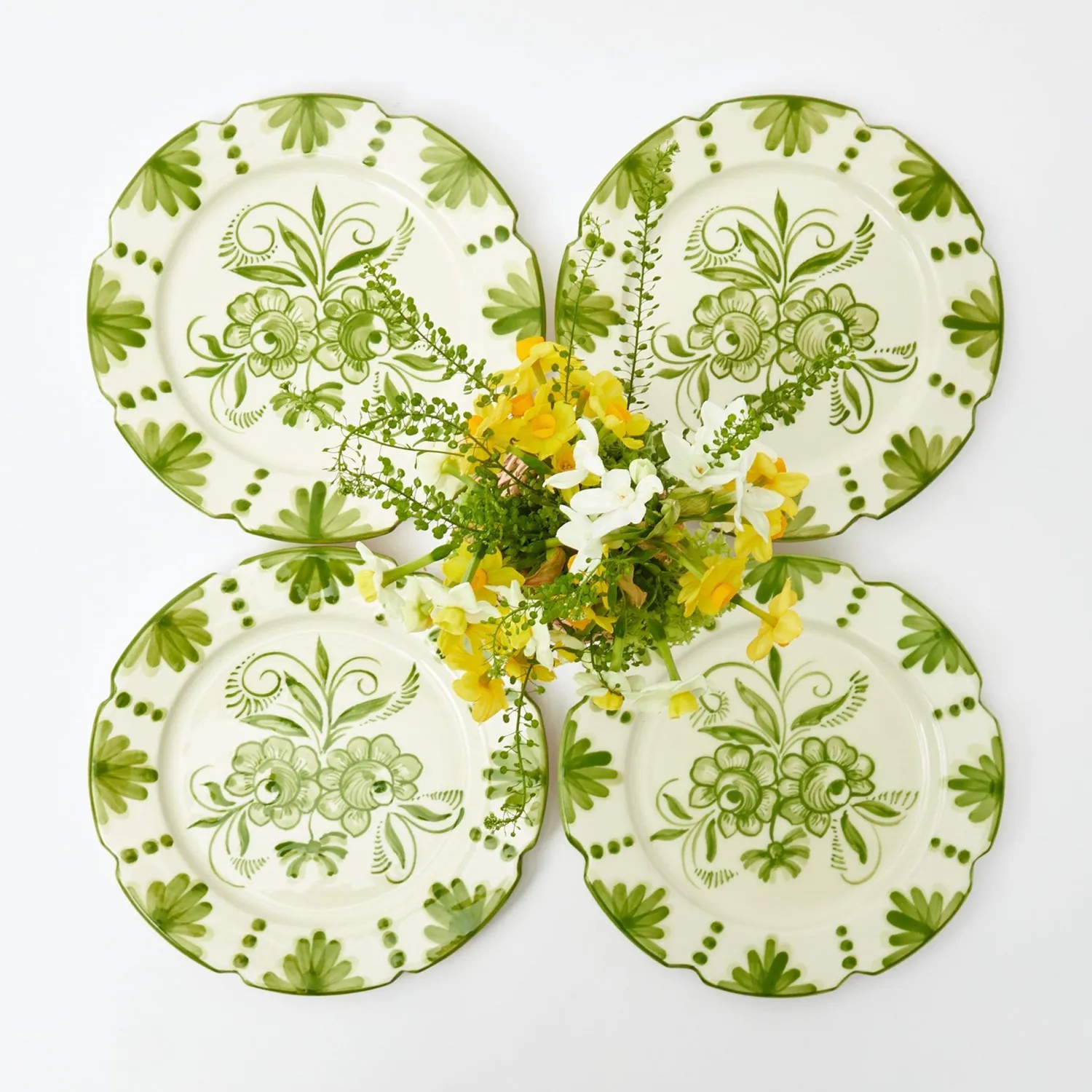 Mrs. Alice Seville Green Gardênia Starter Plates (Set of 4)< Starter Plates | Crockery Sets
