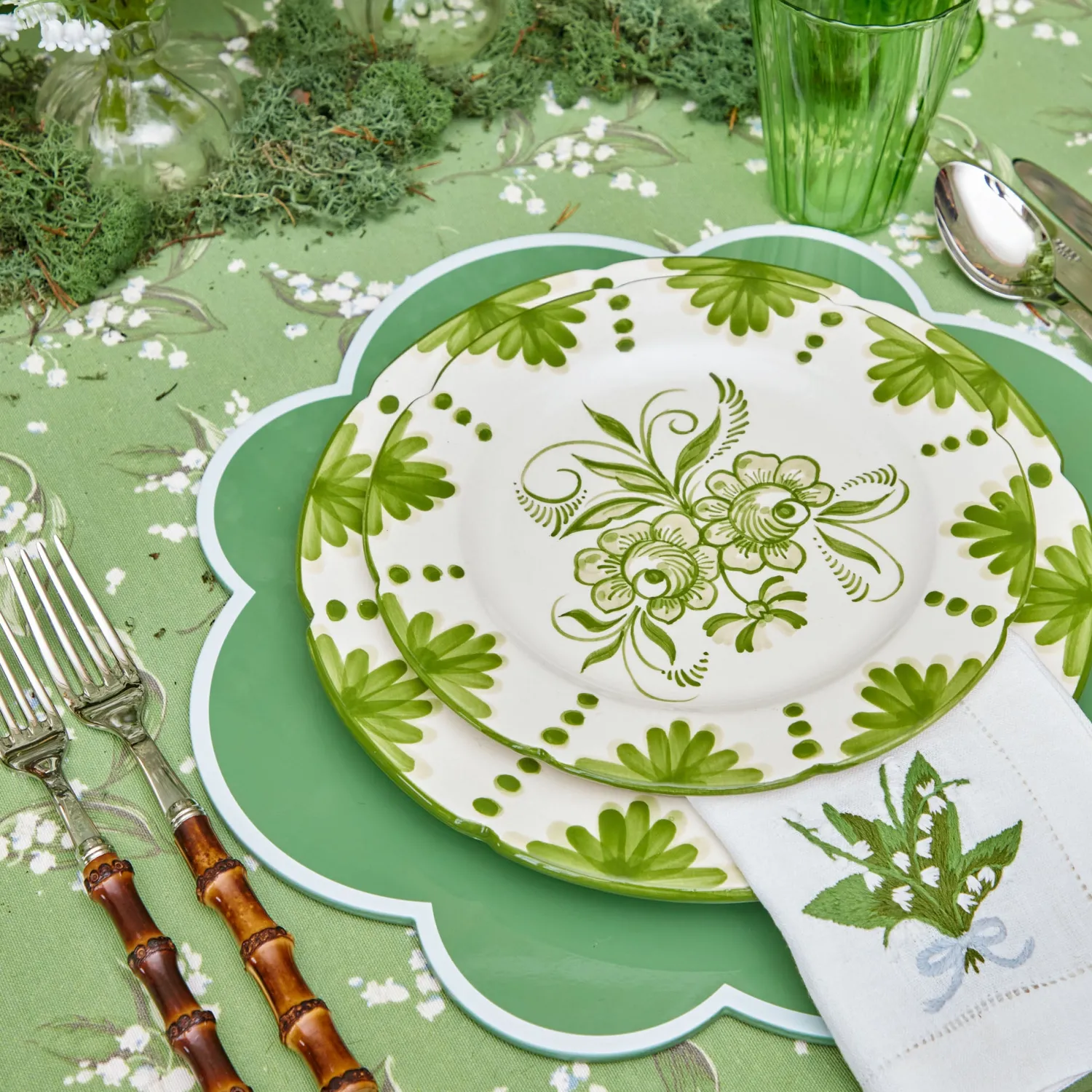 Mrs. Alice Seville Green Gardênia Starter Plates (Set of 4)< Starter Plates | Crockery Sets