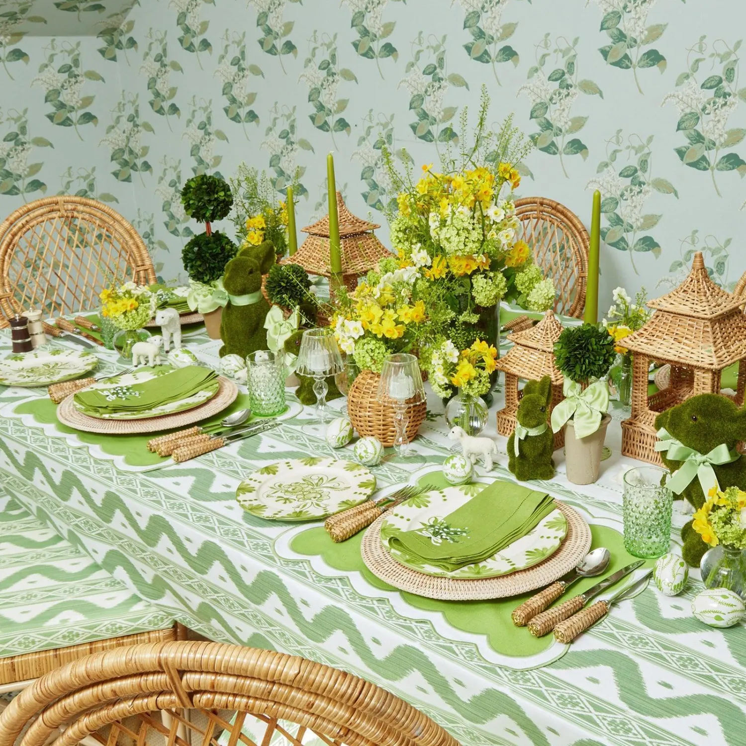 Mrs. Alice Seville Green Gardênia Starter Plates (Set of 4)< Starter Plates | Crockery Sets