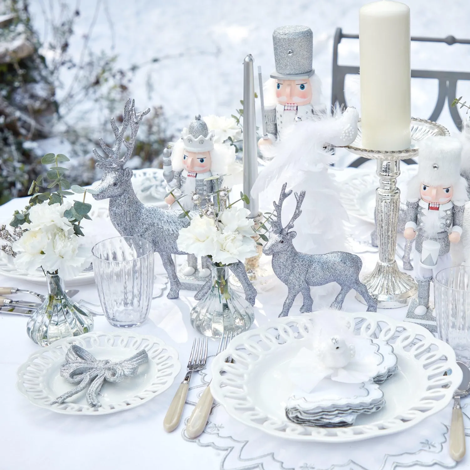 Mrs. Alice Silver Candles (Set of 8)< Candles