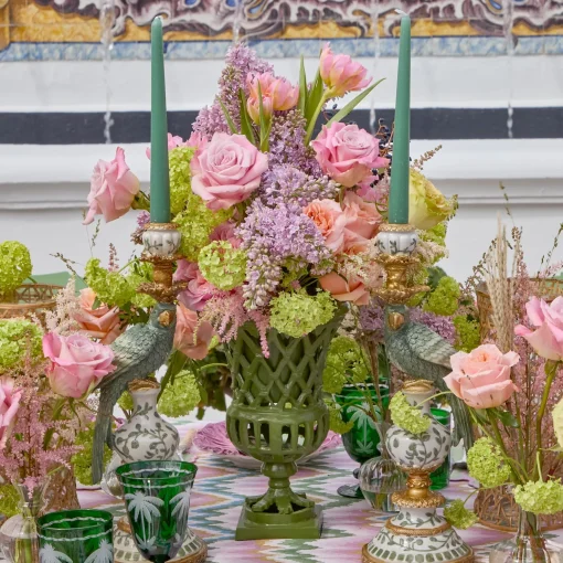 Mrs. Alice Small Adelaide Green Lattice Urn Vase< Vases | Vases & Planters