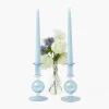 Mrs. Alice Small Camille Azure Candle Holders (Pair)< Summer Glassware | Summer Candleware