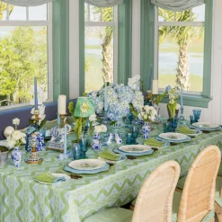 Mrs. Alice Small Camille Azure Candle Holders (Pair)< Summer Glassware | Summer Candleware