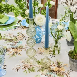 Mrs. Alice Small Camille Olive Candle Holder (Pair)< Summer Glassware | Summer Candleware