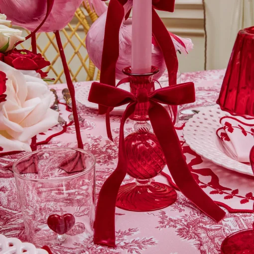 Mrs. Alice Small Camille Red Candle Holder (Pair)< Candle Holders