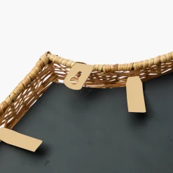 Mrs. Alice Small Celine Bow Rattan Mirror< Mirrors